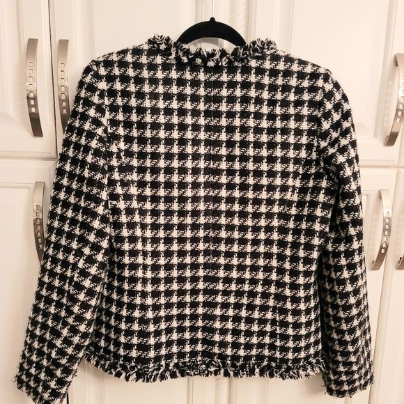 BLACK AND WHITE TWEED JACKET DENVER HAYES MED Sparkles - Picture 7 of 11